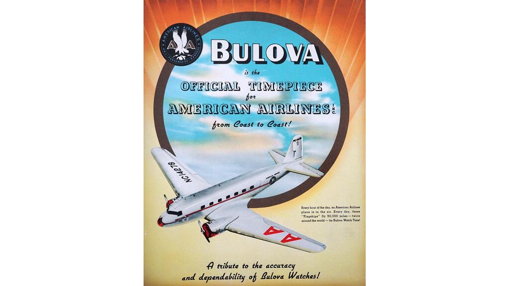 Bulova 1940s American Airlines ad