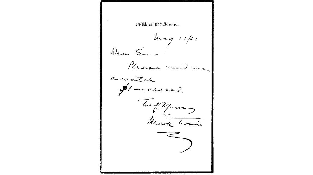 Mark Twain Timex letter