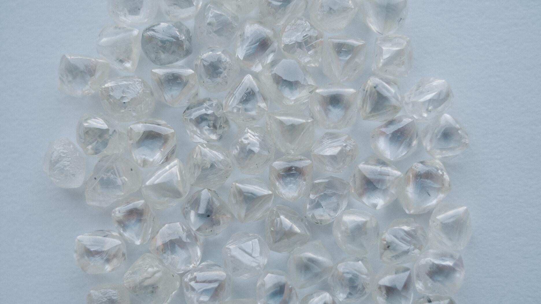 Stock image of rough diamonds  
