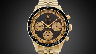 Tom Brady’s Rolex Paul Newman Daytona “John Player Special” was the top lot of a sale of the retired quarterback’s personal possessions held Tuesday at Sotheby’s New York. A buyer paid $1.1 million for the timepiece. (Photo courtesy of Sotheby’s) Tom Brady’s Rolex Daytona Paul Newman “John Player Special”