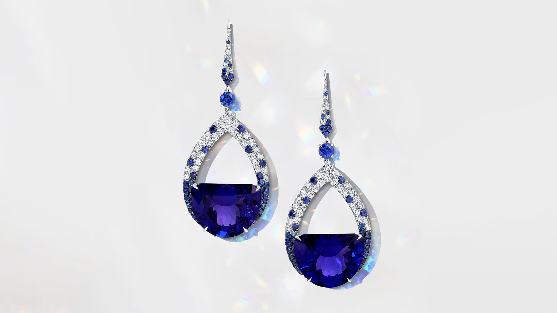 Martin Katz tanzanite drop earrings 