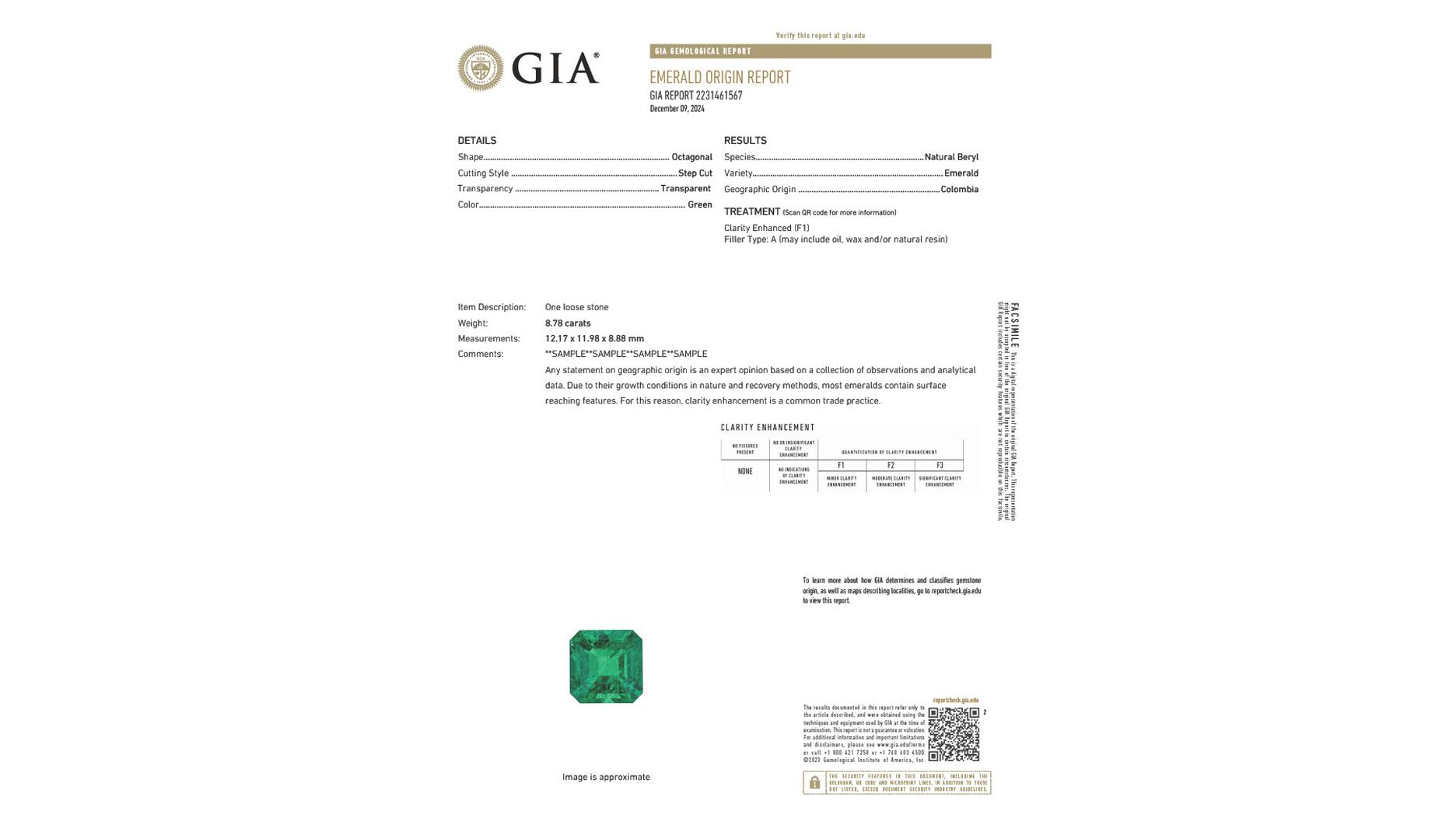 GIA emerald report