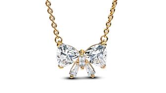 Pandora sparkling bow necklace