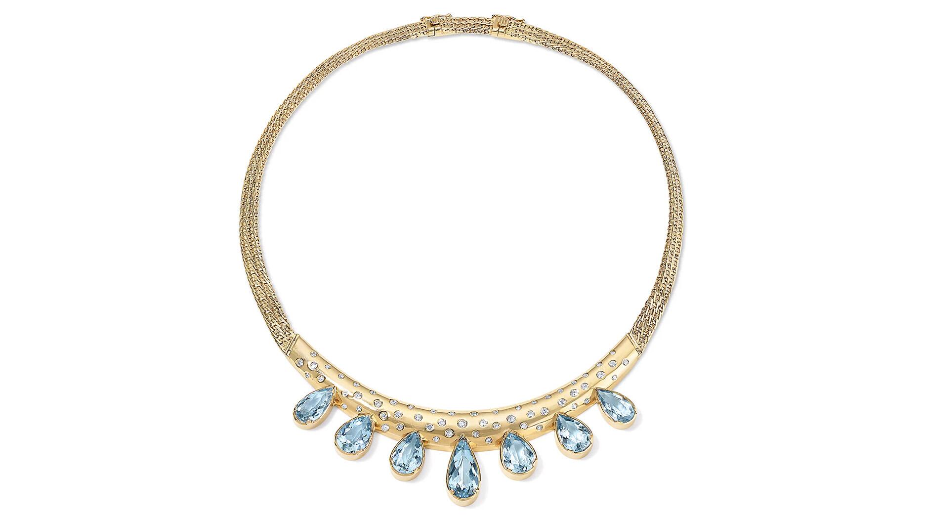 For Future Reference Vintage’s necklace circa 1940s is one of 18 Amanda’s Style File selects for aquamarine, the birthstone for March. It features aquamarines and diamonds set in 14-karat yellow gold ($14,380). For Future Reference Vintage 1940s Necklace