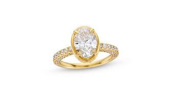 Lab-grown diamond engagement ring