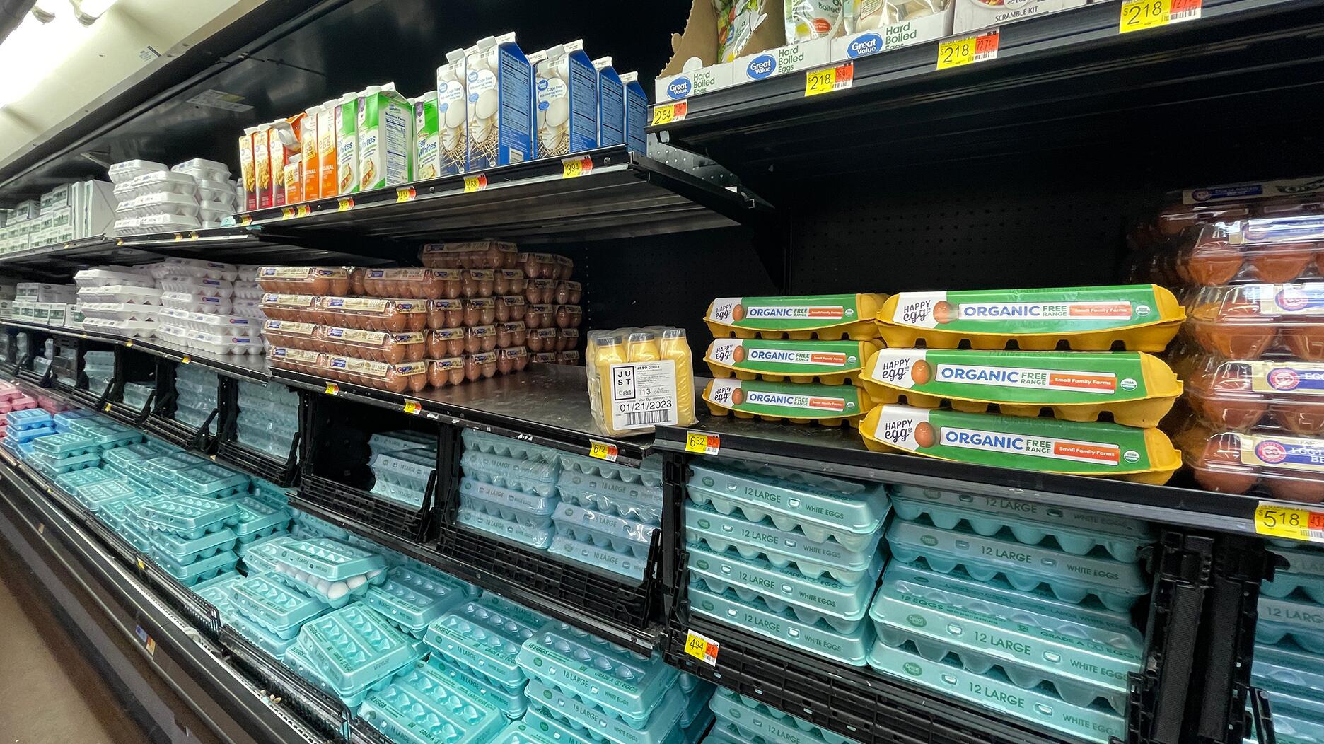 Eggs on a shelf