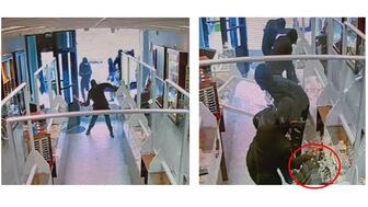Surveillance footage of robbery