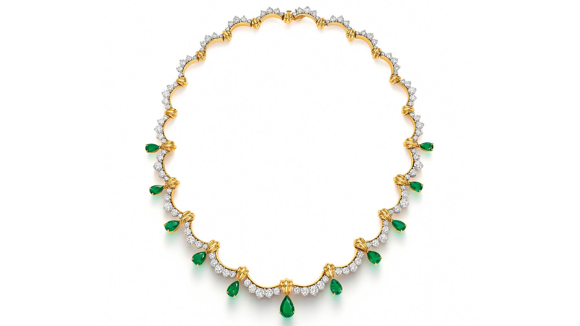 There’s no better way to kick off May than with an Amanda’s Style File celebrating emeralds. Among the jewels featured this month is this emerald and diamond necklace from Oscar Heyman ($190,000). Oscar Heyman emerald and diamond necklace