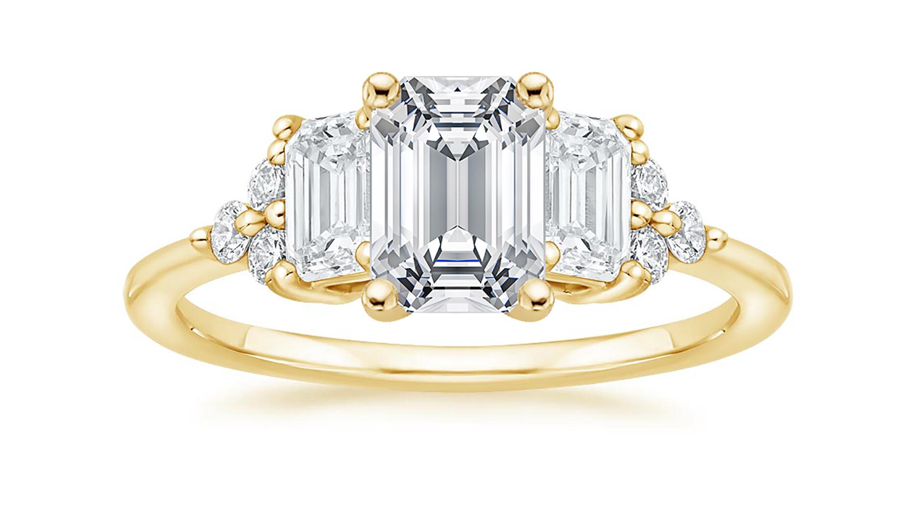 Brilliant Earth three stone Sabine diamond engagement ring