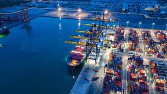 Stock image of shipping containers